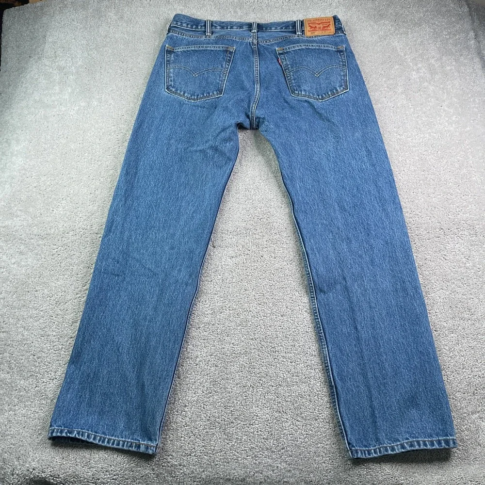 Levis Jeans Mens 38x34 Blue 505 Regular Fit Straight Leg Cotton Denim Pants